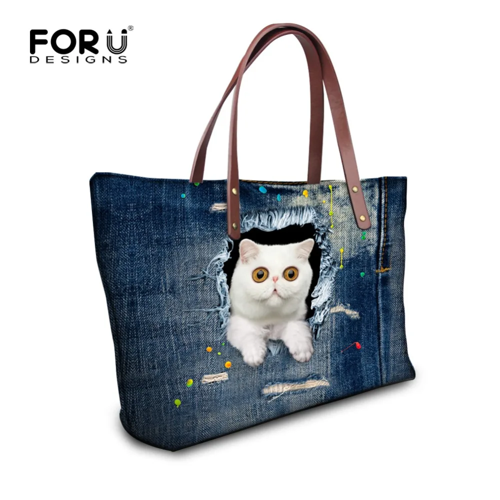 FORU дизайнерские женские сумки на плечо высокого качества с кошкой