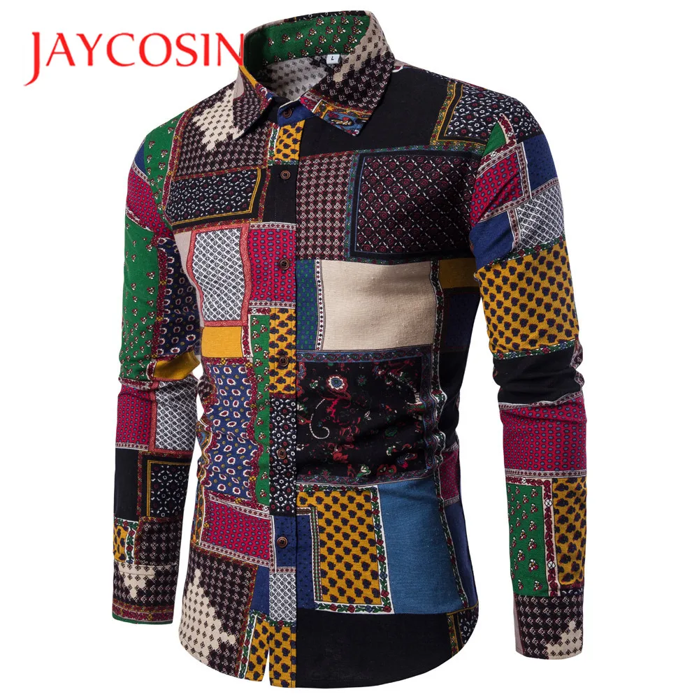 Jaycosin одежда мужские рубашки с длинным рукавом Весна Лето Бизнес Slim Fit рубашка