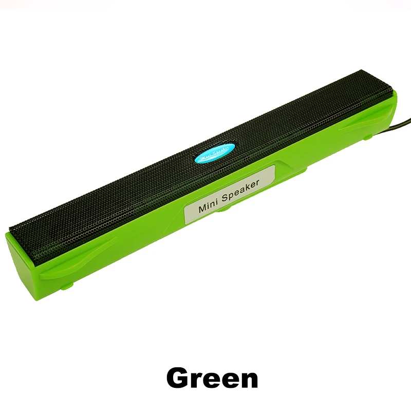 Green Портативный ноутбук/компьютер/ПК динамик усилитель громкоговоритель USB Саундбар звуковая панель палка музыкальный плеер колонки для ноутбука планшета - Цвет: Green