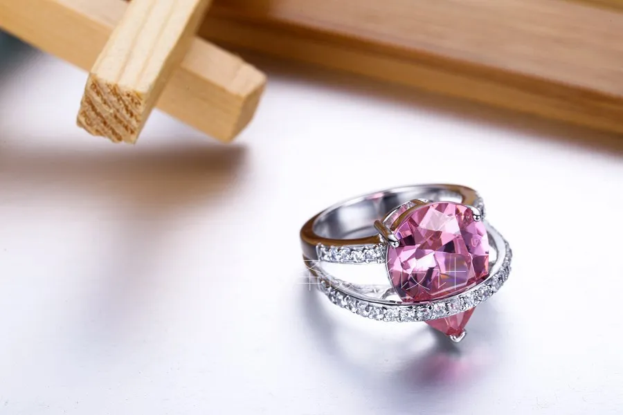 Настоящее тонкое Стерлинговое Серебро 925 кольца для женщин родиевое покрытие