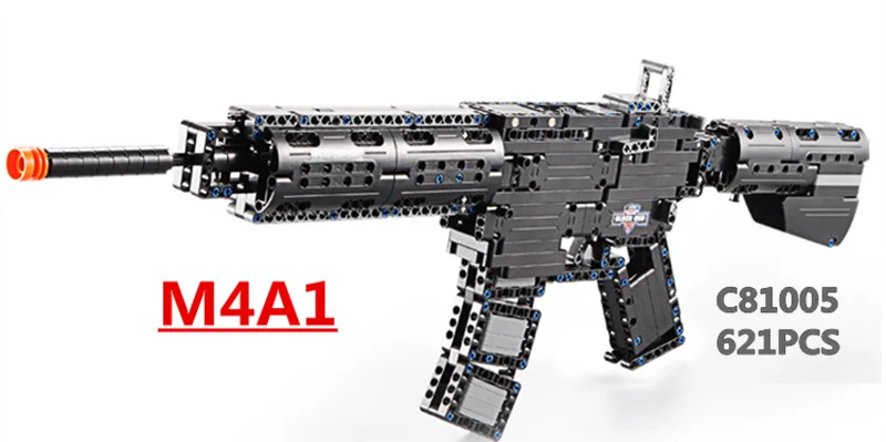 C81005. M4A1 Брендовая игрушка 621 шт. строительный блок кирпичный пистолет M4A1 страйкбол воздушные пушки и MP5 игрушечный пистолет-пулемет детская наружная игра модель CS Косплей - Цвет: C81005. M4A1