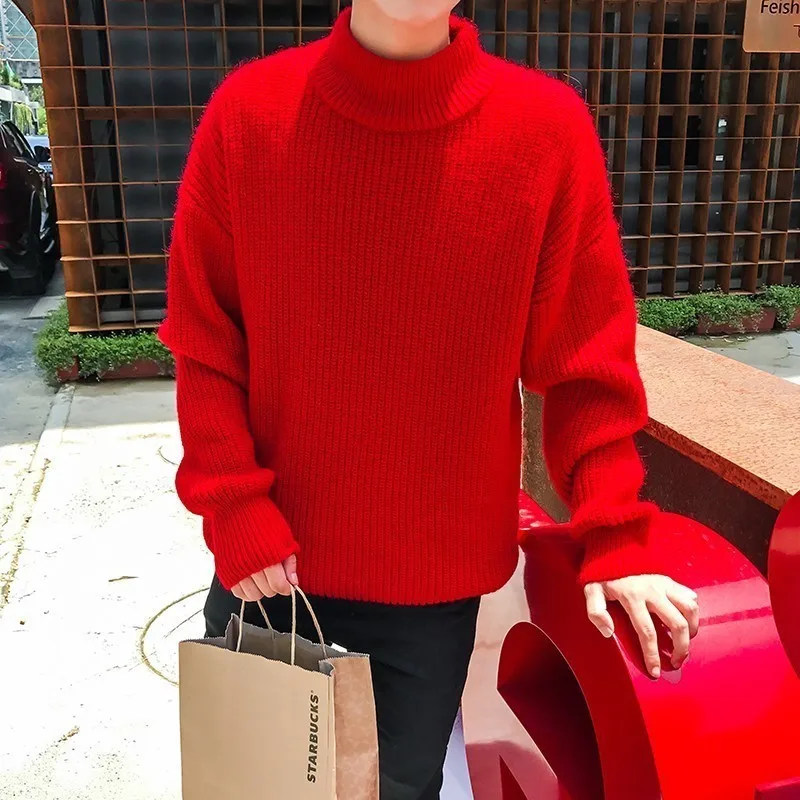 2018 Корейские осенние зимние новые мужские модные выразительные вязаные пуловеры
