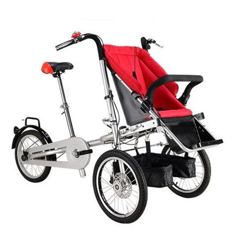 Велосипедная коляска для мамы и ребенка, детская складная трехколесная тележка, Спортивная деформирующаяся, велосипед для транспортировки