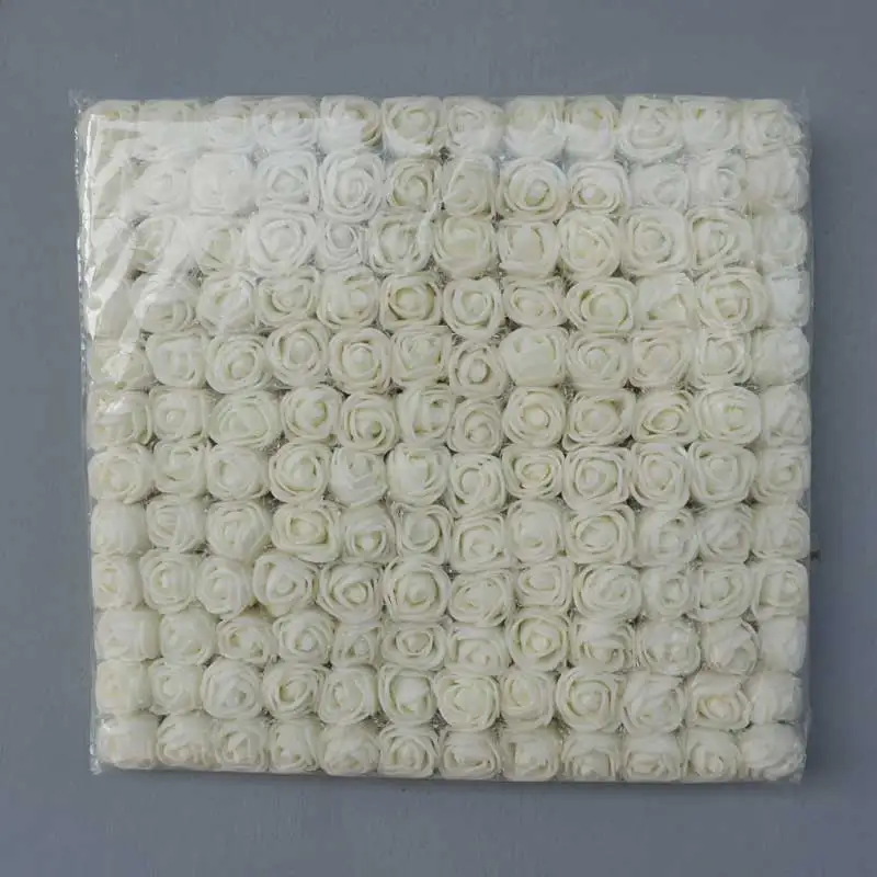 beige 144 шт Искусственные розы из пенопласта для украшения 2 см искусственные цветы для домашнего декора мини ПЭ пенные цветы головки DIY Роза медведь - Цвет: beige