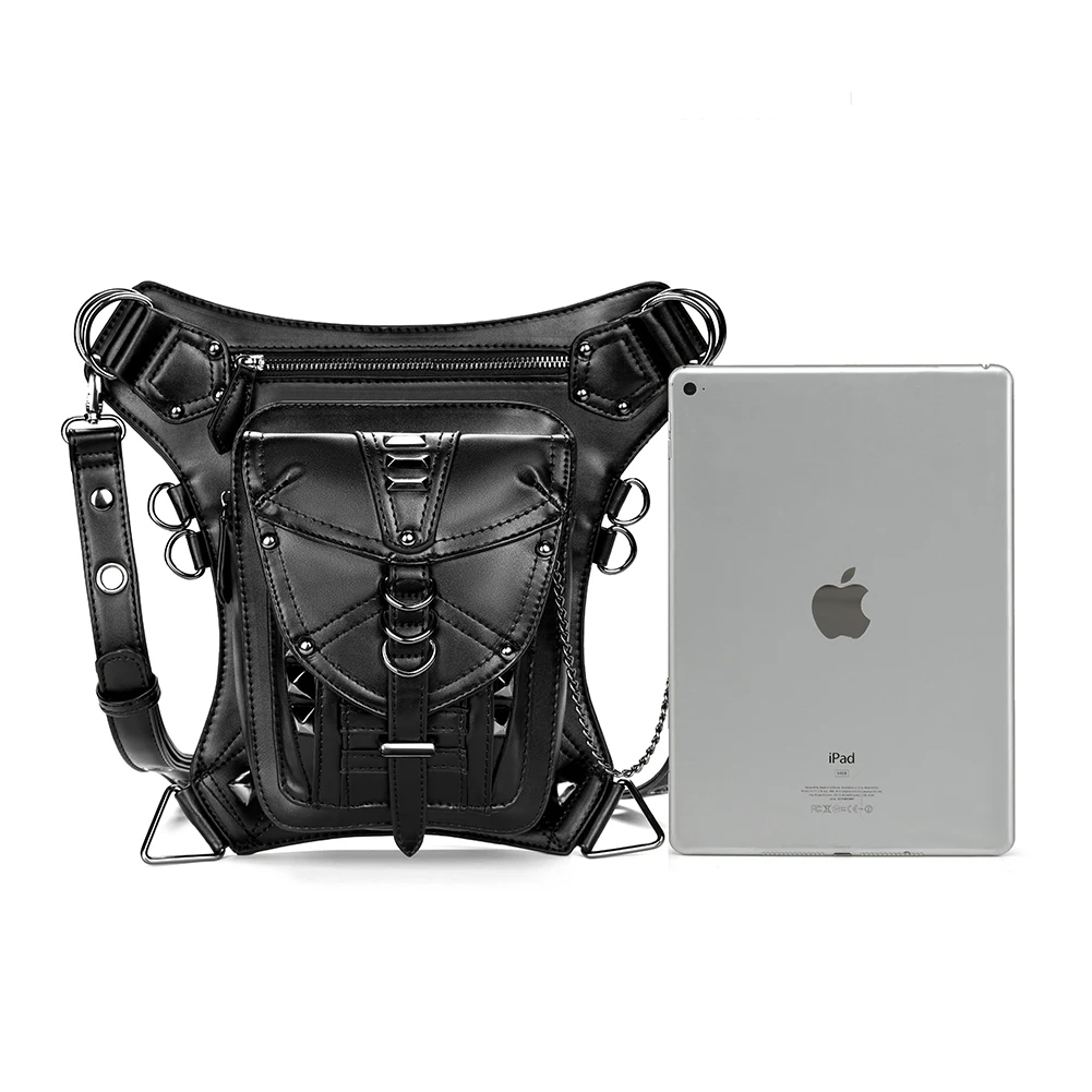 Женская поясная сумка GearDuke, Готическая поясная сумка, мотоциклетная хип-ножная сумка, стимпанк кобура, сумка на плечо, мужская сумка из искусственной кожи, сумки через плечо