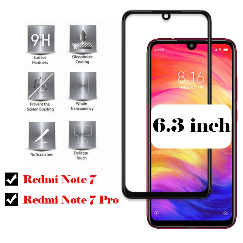Для xiaomi redmi note 7 pro защитное стекло закаленное ksiomi note7 note7pro n7 7pro not xiomi Защитная