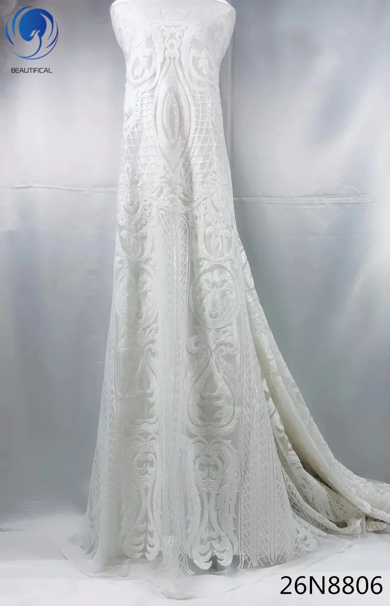 Красивая африканская кружевная ткань с блестками в нигерийском стиле для