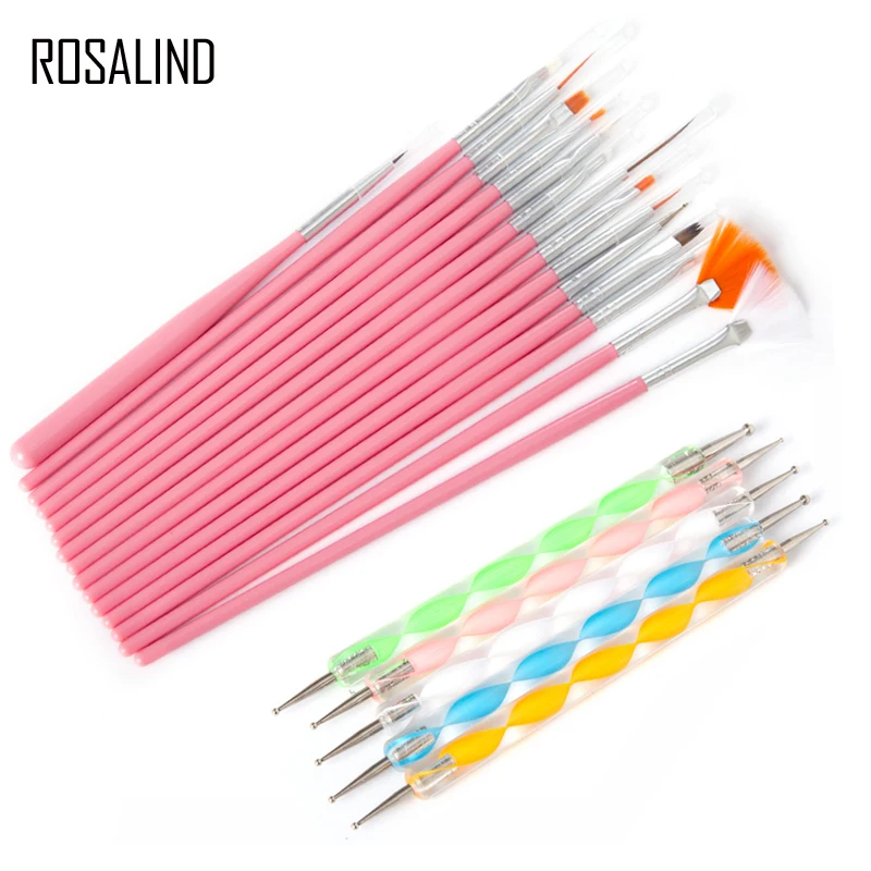 ROSALIND 20 шт./компл. набор кистей для ногтей Раскрашивание художественные