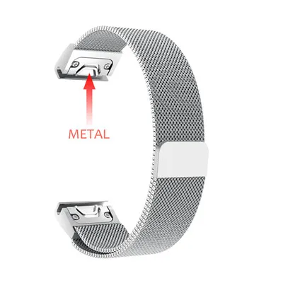 quick fit silver 26 мм Quick Fit Fenix 5X 6X металлический Нержавеющая сталь часы ремешок для смарт-часов Garmin Fenix 5X/5 XPlus/6X/Fenix 3/3HR/3 Сапфир/D2 Bravo - Цвет: quick fit silver