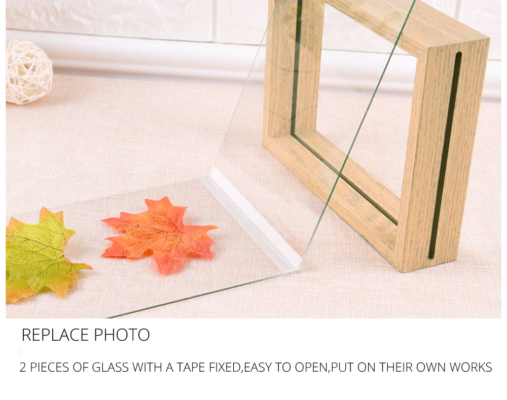 Modern Art Creative Plant Glass Butterfly Specimen Frame Double-sided Photo Frame 5 inch 7 inch 8 inch 10 inch For Home Decor