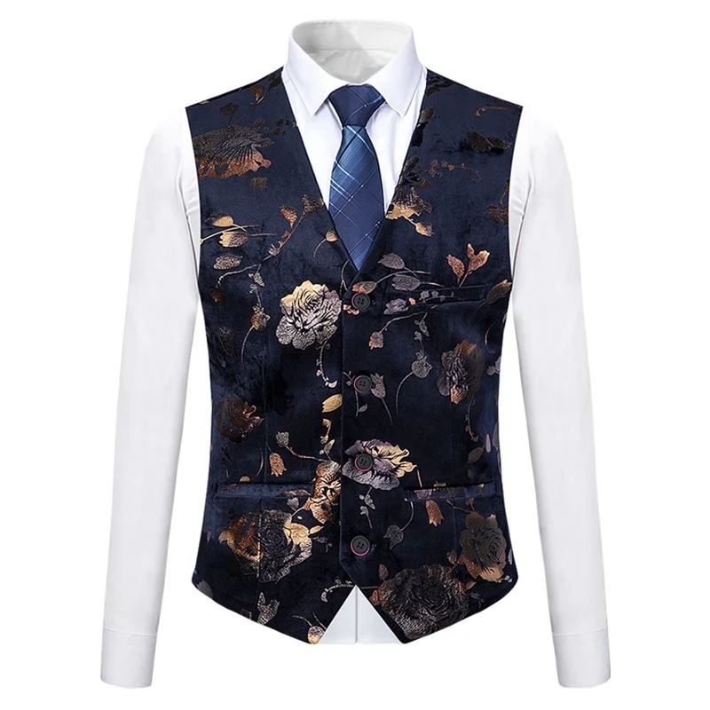 YUNCLOS плед печатных 3 шт. мужской костюм шаль воротник Slim Fit роскошные свадебные