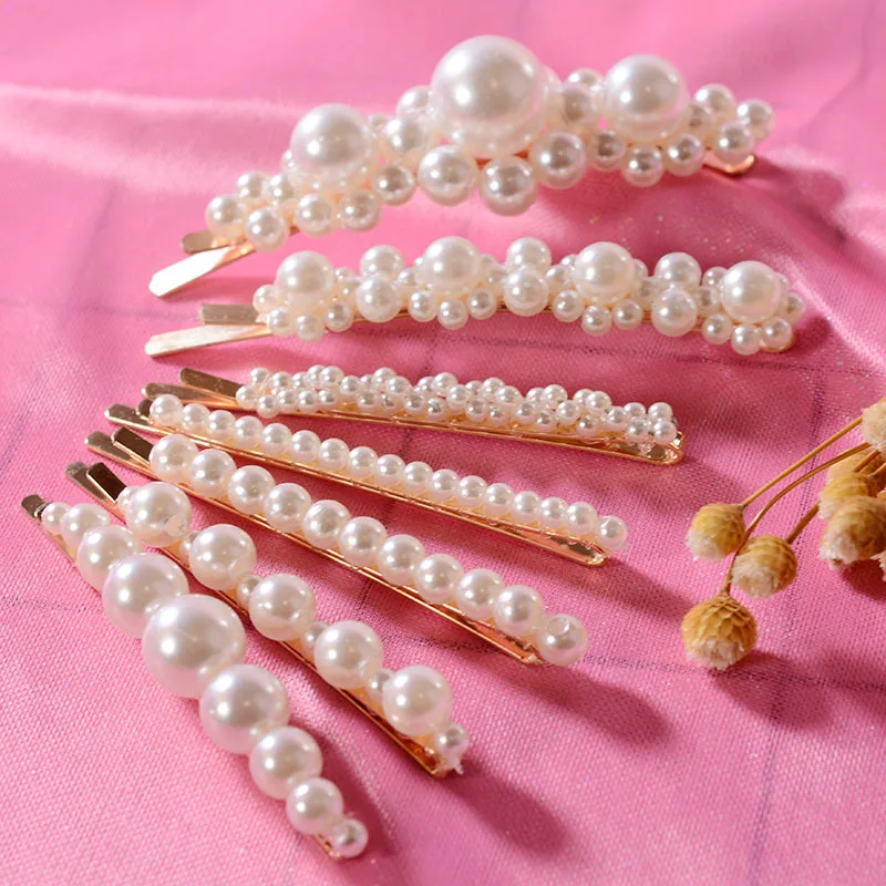 Лидер продаж 2019 элегантные жемчужные геометрические зажимы для волос женщин и