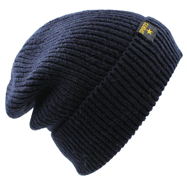 LOVINGSHA Faux Fur Knitted Hat Men 