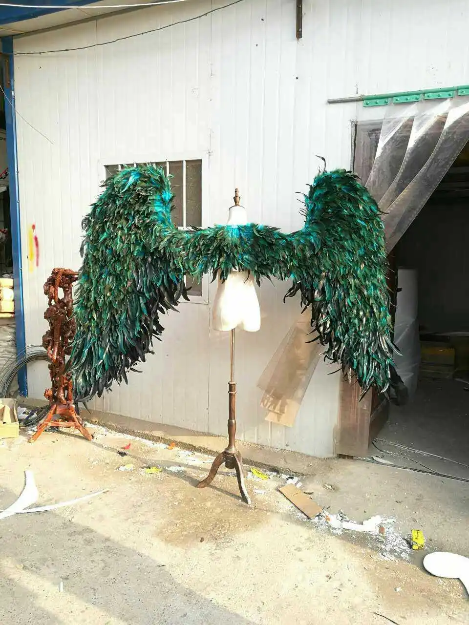 Red Costume Adult's large angel feather wings Cosplay photography Game Display fashion show props EMS free shipping | Дом и сад