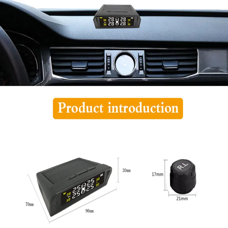 TPMS солнечная система контроля давления в шинах Универсальная беспроводная
