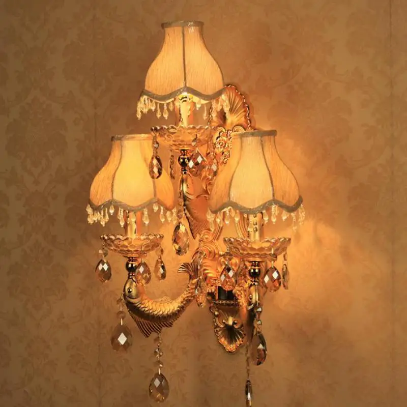 3 шт. большие золотые Настенные светильники для прихожей винтажный дом E14