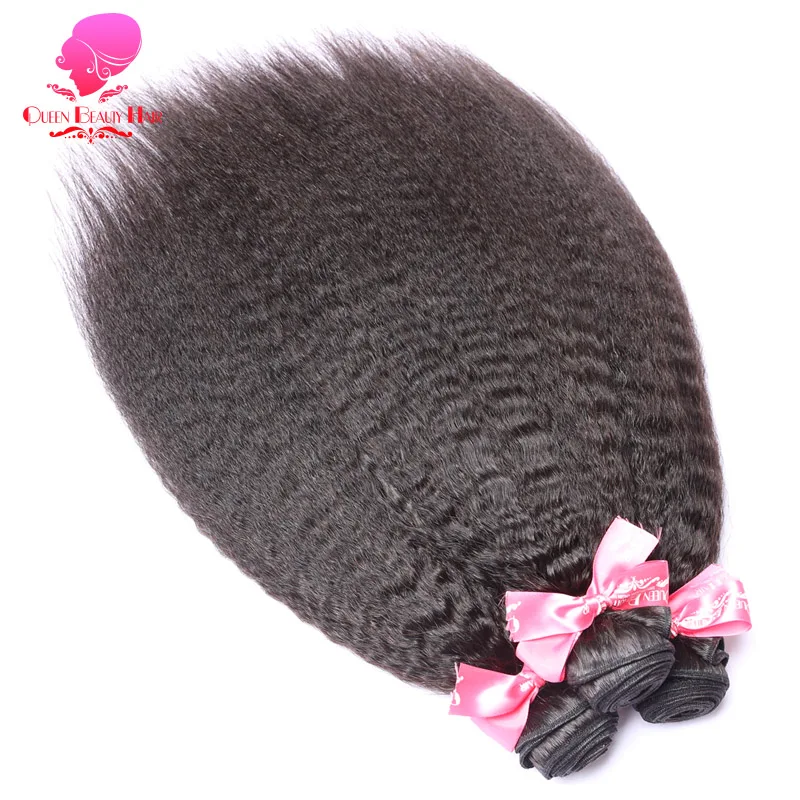 QUEEN BEAUTY 1/3/4 пучок бразильских волос Remy наращивание прямые волнистые натуральный