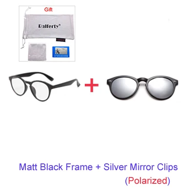 1Frame Silver Clip Ralferty, 5 в 1, магнитные солнцезащитные очки, женские, поляризационные, на застежке, очки, мужские, Круглые, по рецепту, оптические оправы, желтые, gunes gozlugu, A2205 - Цвет линз: 1Frame Silver Clip