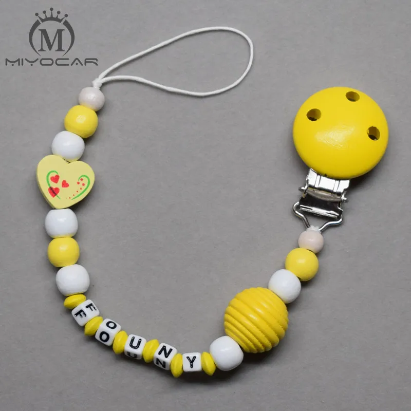 MIYOCAR персонализированные любое имя желтые спиральные и деревянные шарики в форме