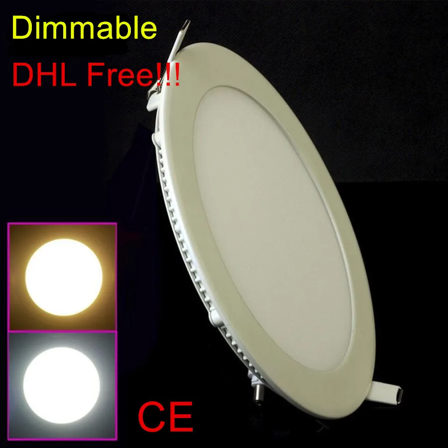 Ultra thin 3W/4W/ 6W / 9W / 12W / 15W Dimmable LED Ceiling Recessed Grid Downlight / Slim Round Panel Light 10PCS