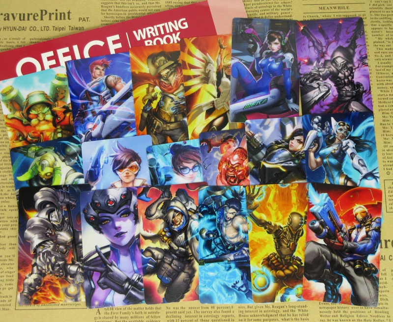 35 шт. OW Heroes Card sticker s Горячие онлайн персонажи видеоигр Dva Genji Tracer Mei Sombra Doomfist Коллекционная наклейка Новинка