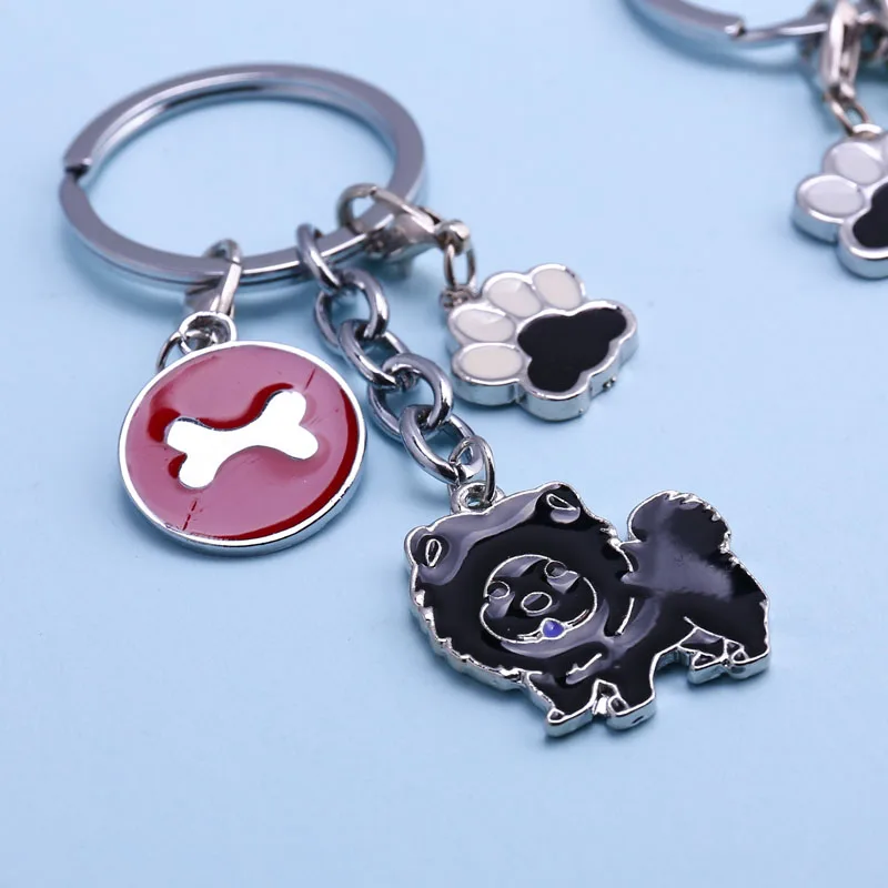 Мини DIY металлический брелок, мультяшный кошелек, брелок для автомобиля, брелок для домашних животных, собак, чау-чау, брелок для собак, амулеты, застежка-карабин, брелок для сумок