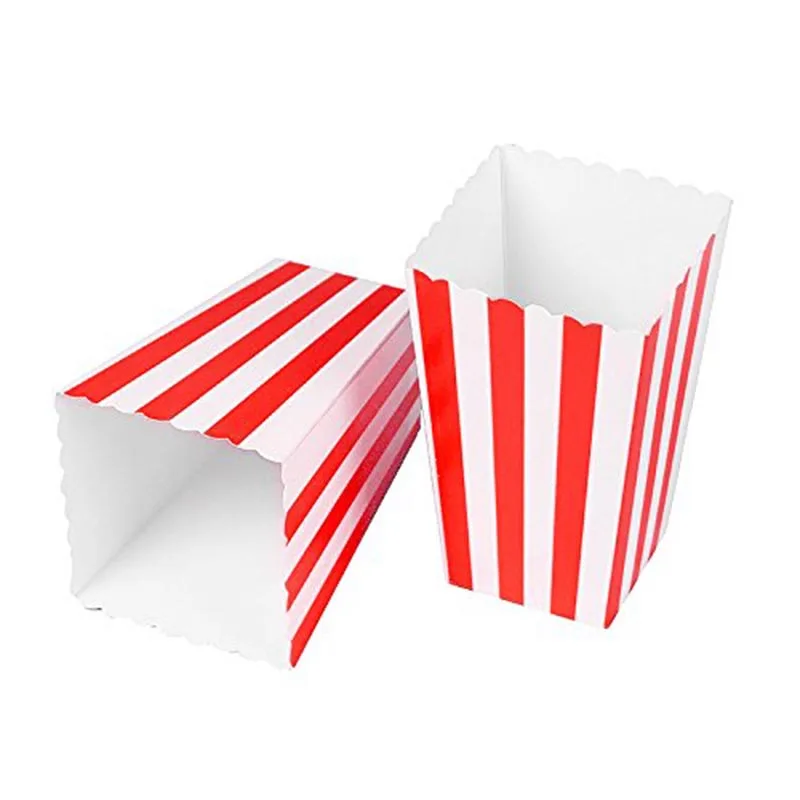 60 шт./лот коробки для попкорна полосатые бумажные из фильма пакеты картонный