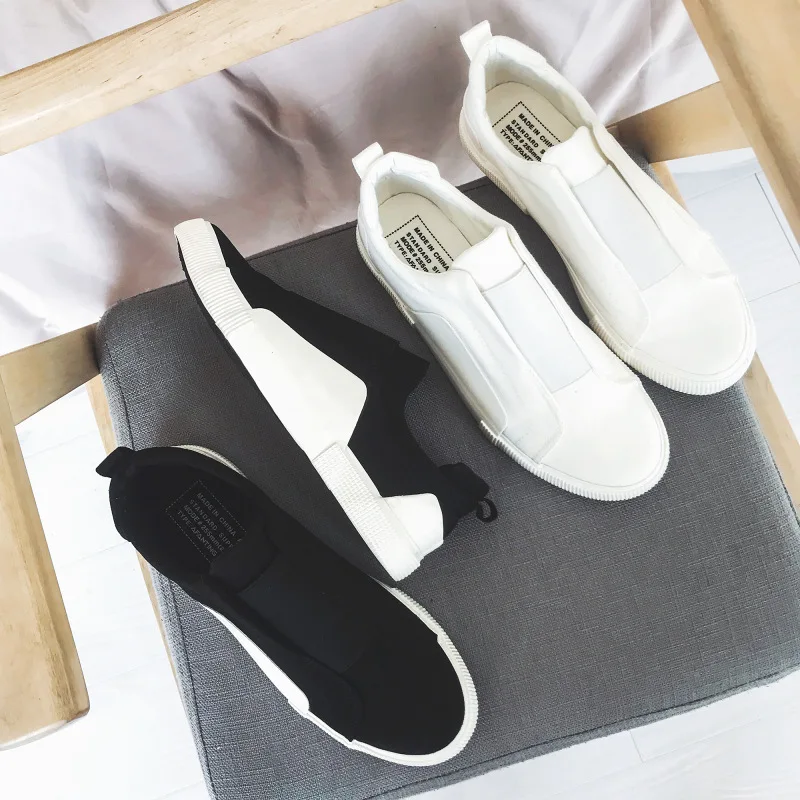 New Men Canvas Shoes 2019 black/withe Loafers Breathable High Quality Casual Footwear Fashion Light Male Walking PA-13 | Обувь