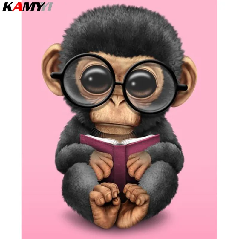 

5D diamond embroidery cartoon crafts diamond painting cute monkey mosaic gift full square / round diamond home decoration XY1