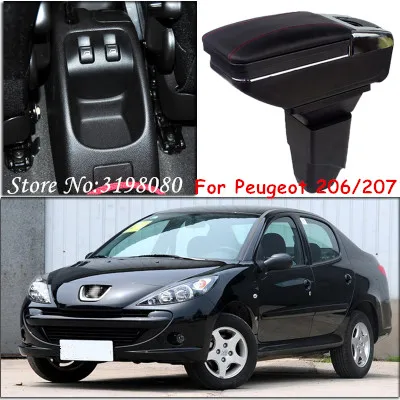 Бесплатная доставка вращающийся Автомобильный подлокотник для PEUGEOT 206 207