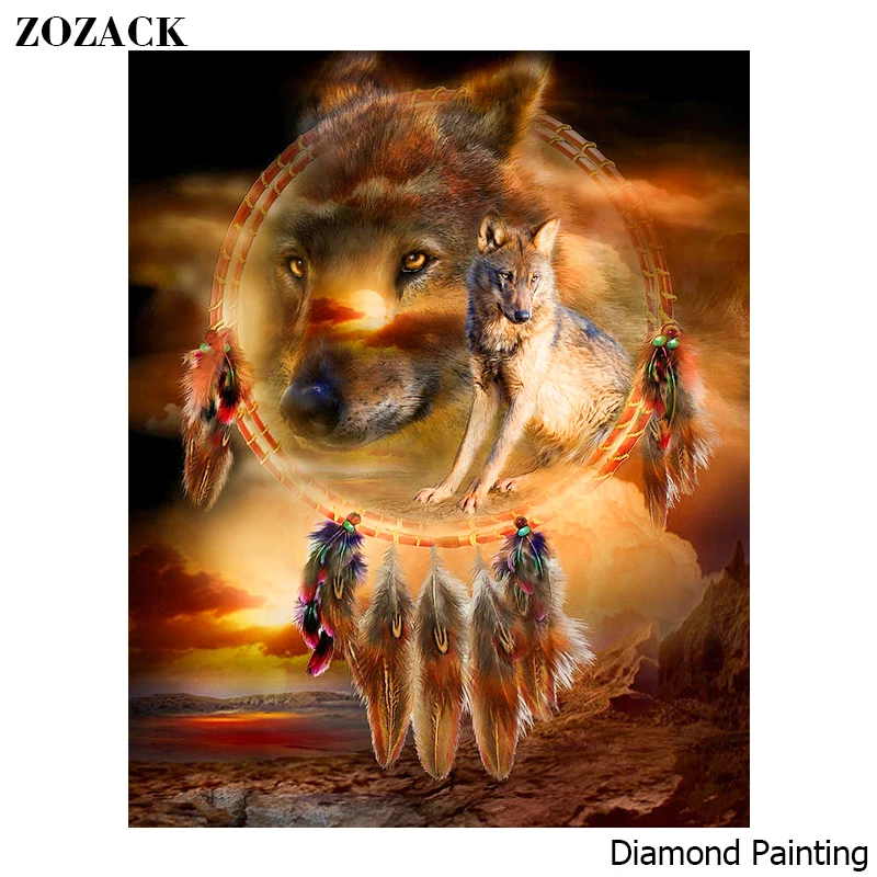 Zozack 5D DIY алмазная живопись полная квадратная вышивка крестиком 3D Алмазная волк