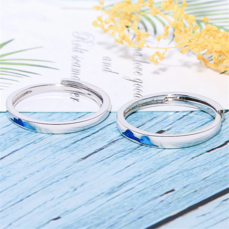 2019 год пара обещаний горное море влюбленные кольца для женщин обручальные