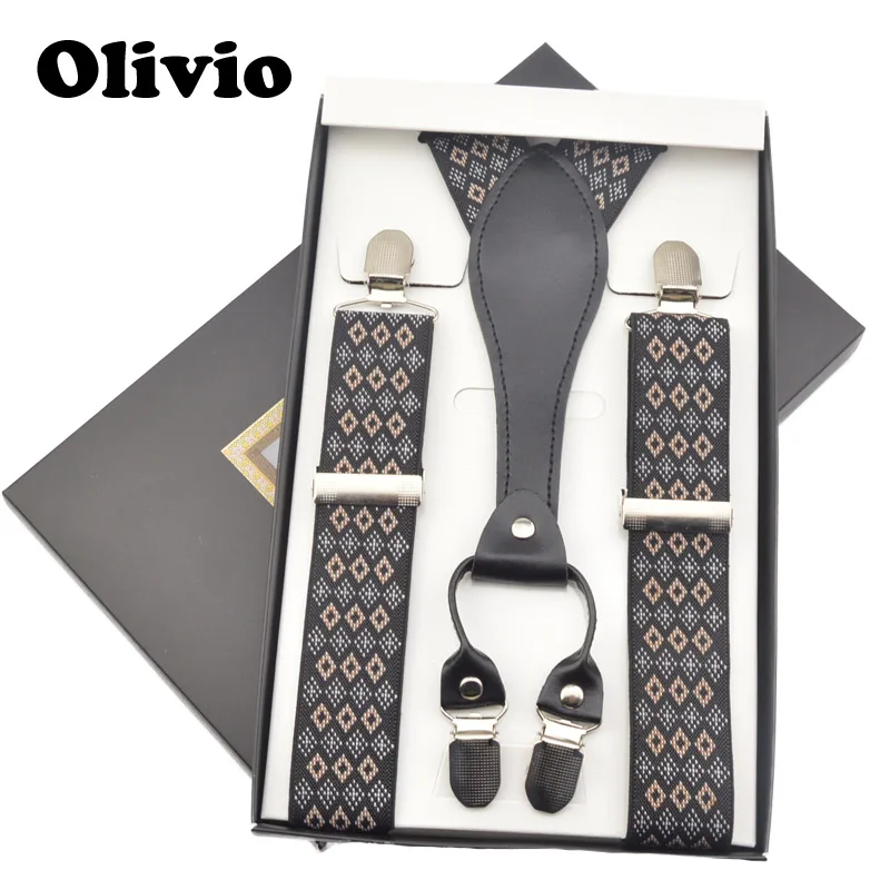 2017 Mens 3.5 cm Width Adjustable Four Clip-on Y-Back Solid Black Elastic Suspenders Braces for Father/Grandfather 110cm | Аксессуары