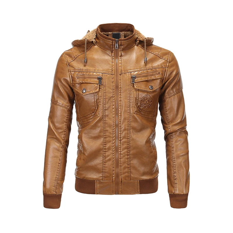1603 Brown HEROBIKER мотоциклетная куртка из искусственной кожи Мужская винтажная Ретро мото искусственная Панк кожаные куртки одежда для мотоцикла пальто приталенный Размер - Цвет: 1603 Brown