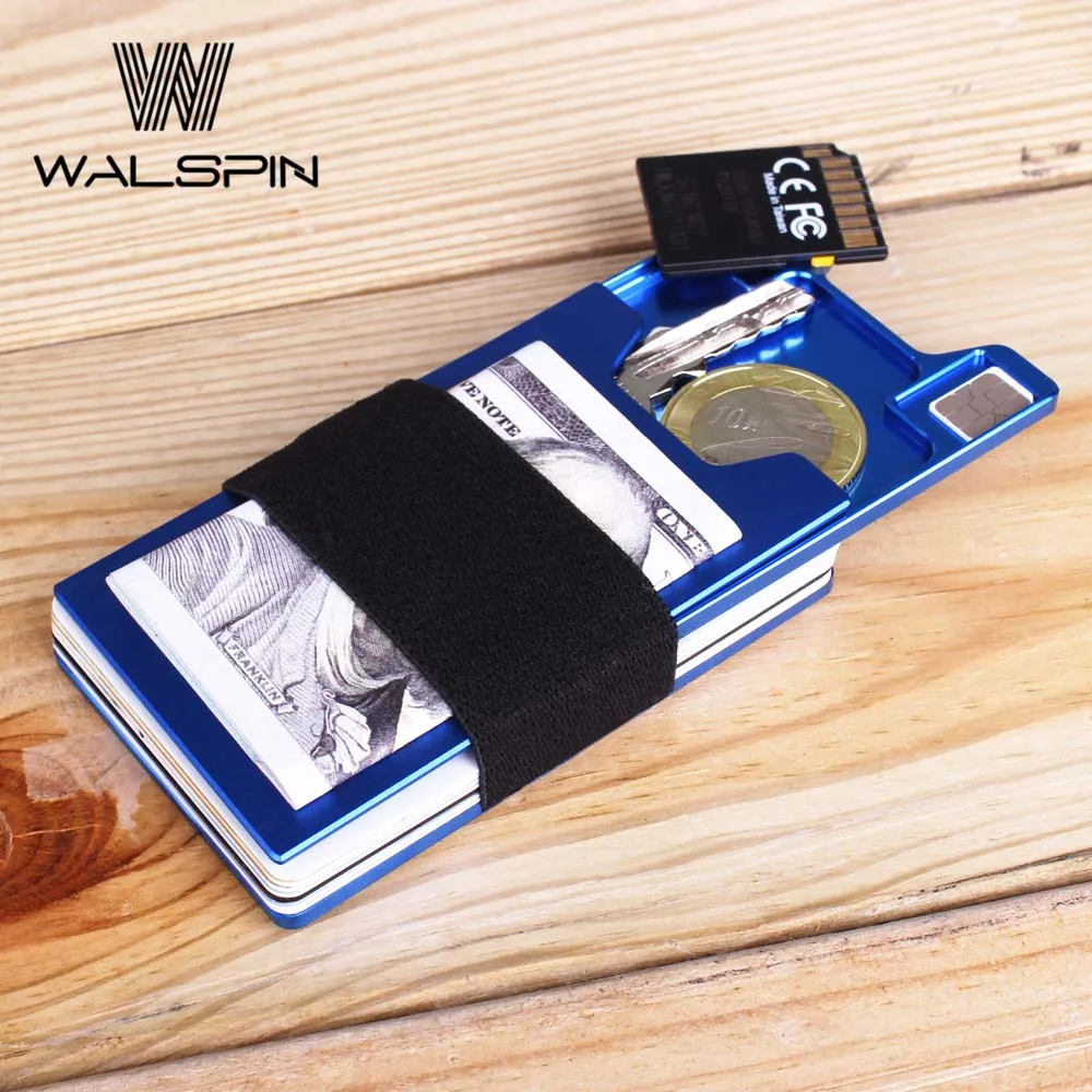 Aluminum Minimalist Wallet for Male &amp Female Slim Metal Front Pocket Key Coin Cash Purse RFID Blocking Drop Shipping | Багаж и сумки