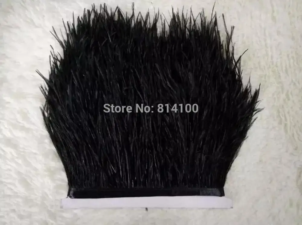 

5yards/lots Black colors Ostrich Feather Plumes Fringe trim 8-10cm Feather Boa Stripe for Party Clothing Accessories Craft