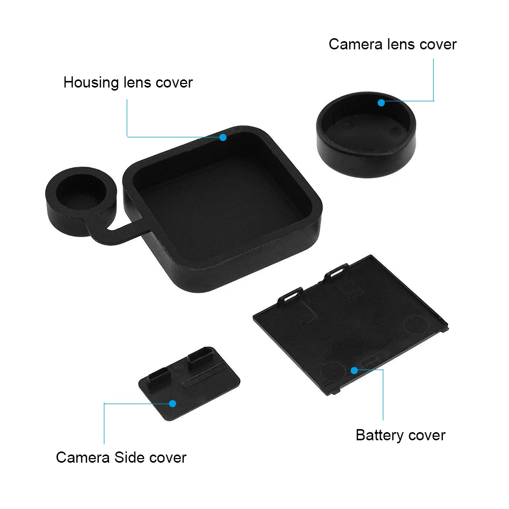 4 в 1 корпус крышка объектива Замена батареи дверь боковая крышка для GoPro Hero 4 3+ черный серебряный камера Go Pro аксессуар