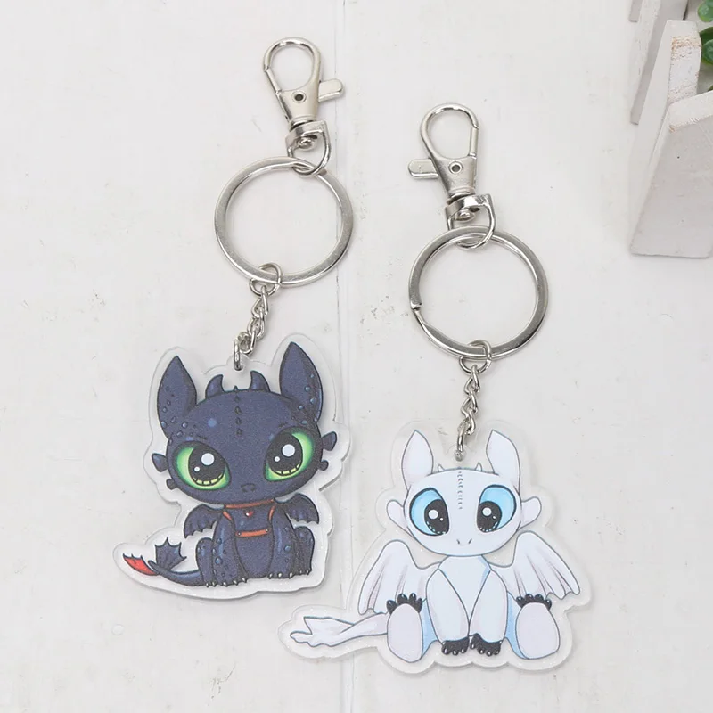 set 5 keychain 2 шт./компл. 5,5 см Ночная фурия Беззубик брелок, футболка с изображением героев мультфильма «Как приручить дракона 3 игрушки Скрытая мир металла pendanst брелок для ключей подарки для детей - Цвет: set 5 keychain
