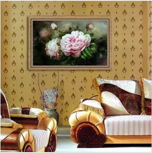 Фабричный магазин ткани с принтом Набор для вышивки крестиком пион цветок