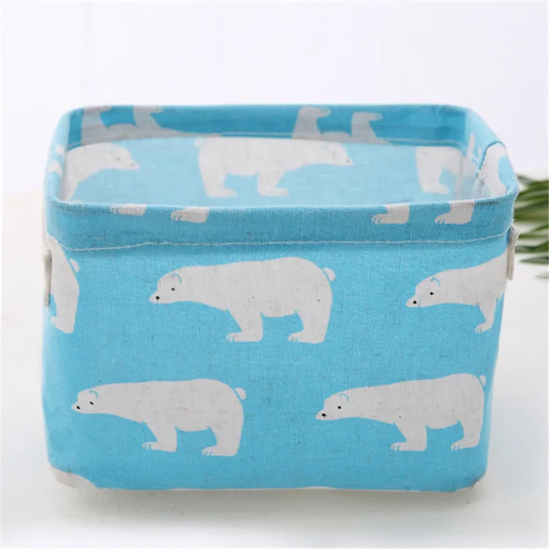 Light Blue ONEUP складная корзина ящик для хранения шкаф коробка для игрушек контейнер Органайзер тканевая корзина домашний рабочий стол корзины для хранения сумки - Color: Light Blue