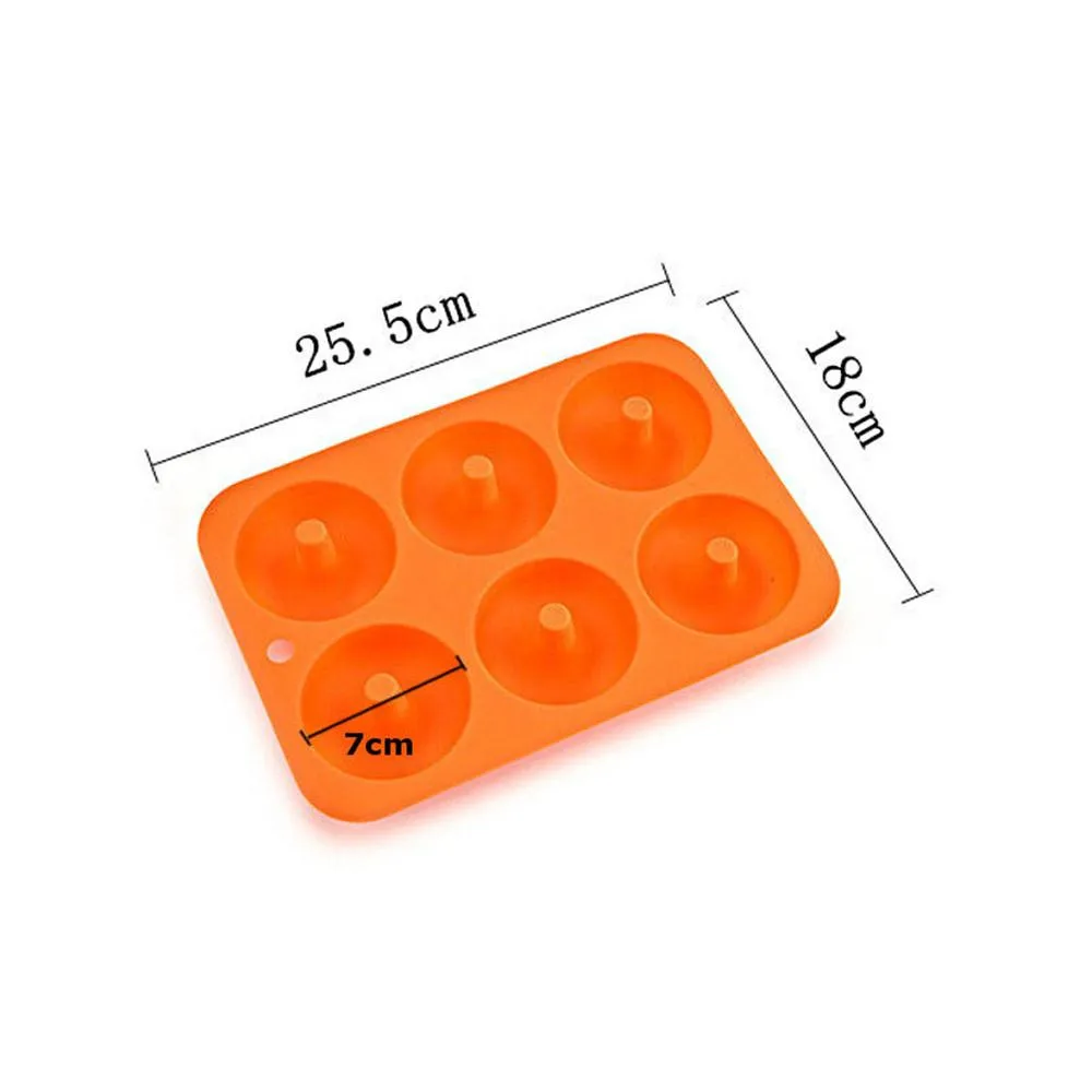 

6-cavity Silicone Donut Baking Pan Non-stick Mold Dishwasher Decoration Tools 2021 Fashion New Hot Sale