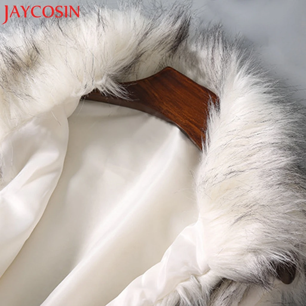 Женский шерстяной жилет JAYCOSIN однотонный из искусственного меха с воротником