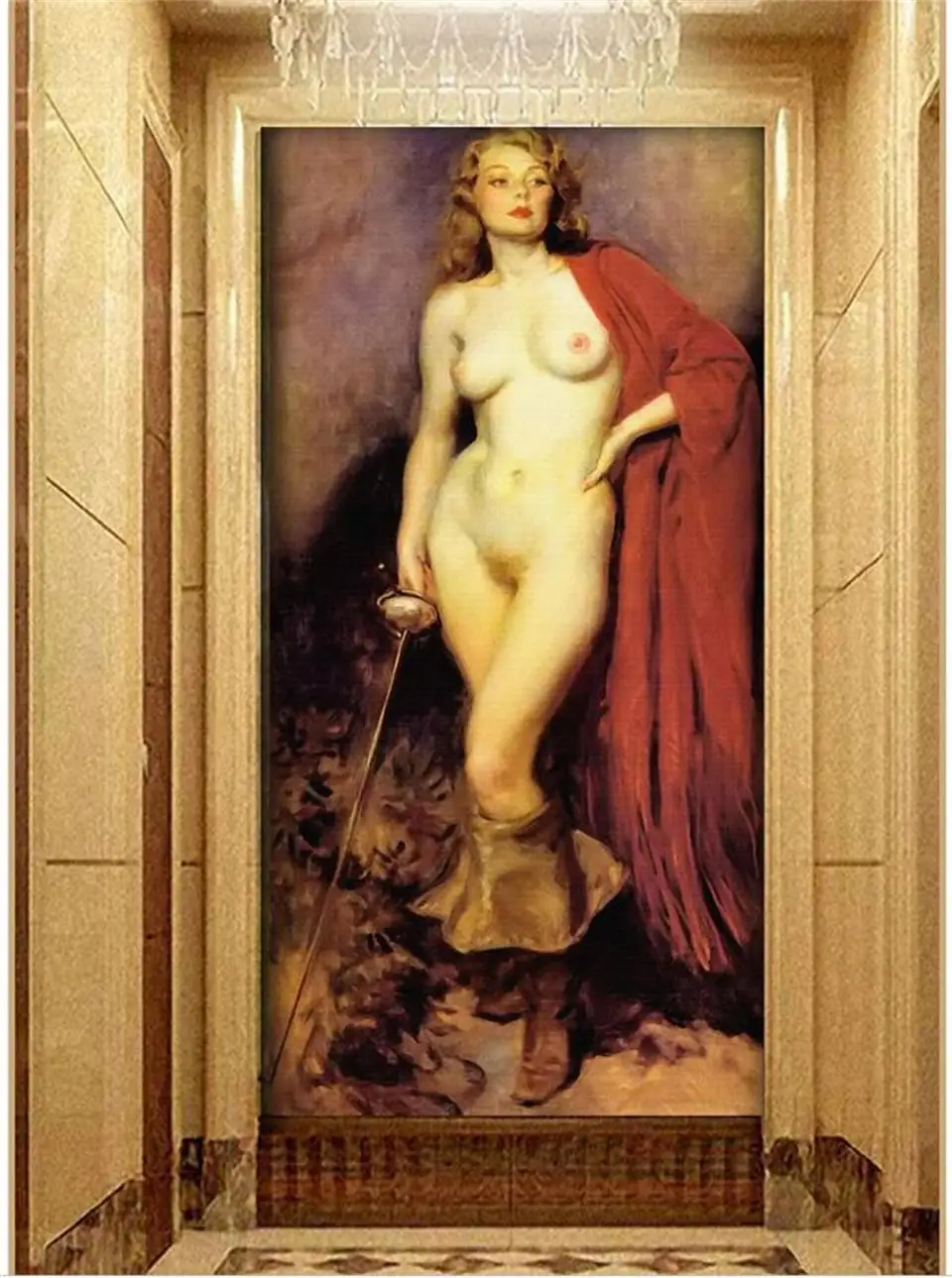 Custom 3d photo wallpaper room porch mural sexy female swordsman classical painting sofa TV background non-woven | Обустройство дома