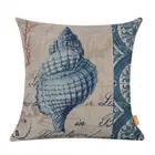 Винтажный чехол LINKWELL 18х18 дюймов с темно-синим раковиной, красными коралловыми краями, морским и морским морем