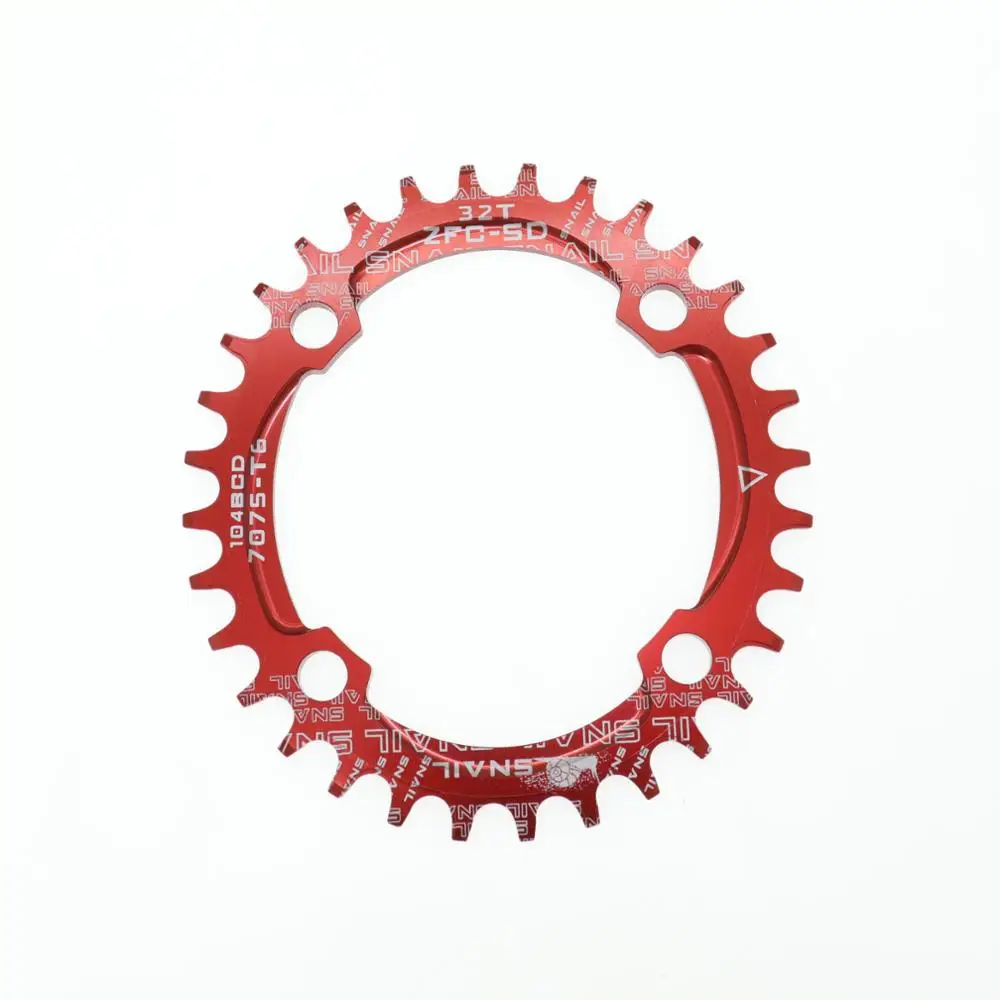 SNAIL Chainring 104 BCD Овальный 32 34 36 38T зуб узкий n широкий один сверхлегкий пластина MTB горный велосипед 104BCD дорожная цепь кольцо