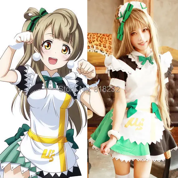 Lovelive! Платье фартук для горничной Love Live Minami Kotori Униформа костюмы костюмированной