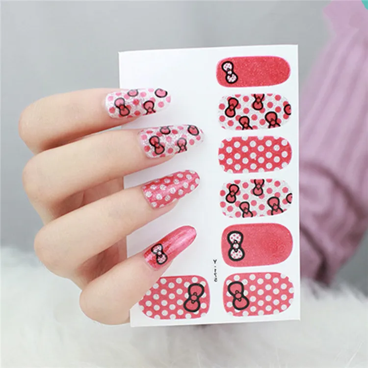 5pcs Y5175 5 шт/лот полный клей для накладных ногтей Наклейка обертывания для домашнего маникюра наклейка Горячая Мода наклейки для ногтей инструменты для украшения - Цвет: 5pcs Y5175