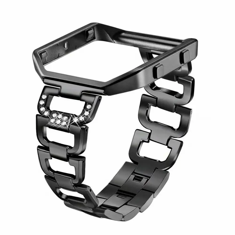 Для Fitbit Blaze Bands с рамкой из нержавеющей стали алмазные блестящие Сменные