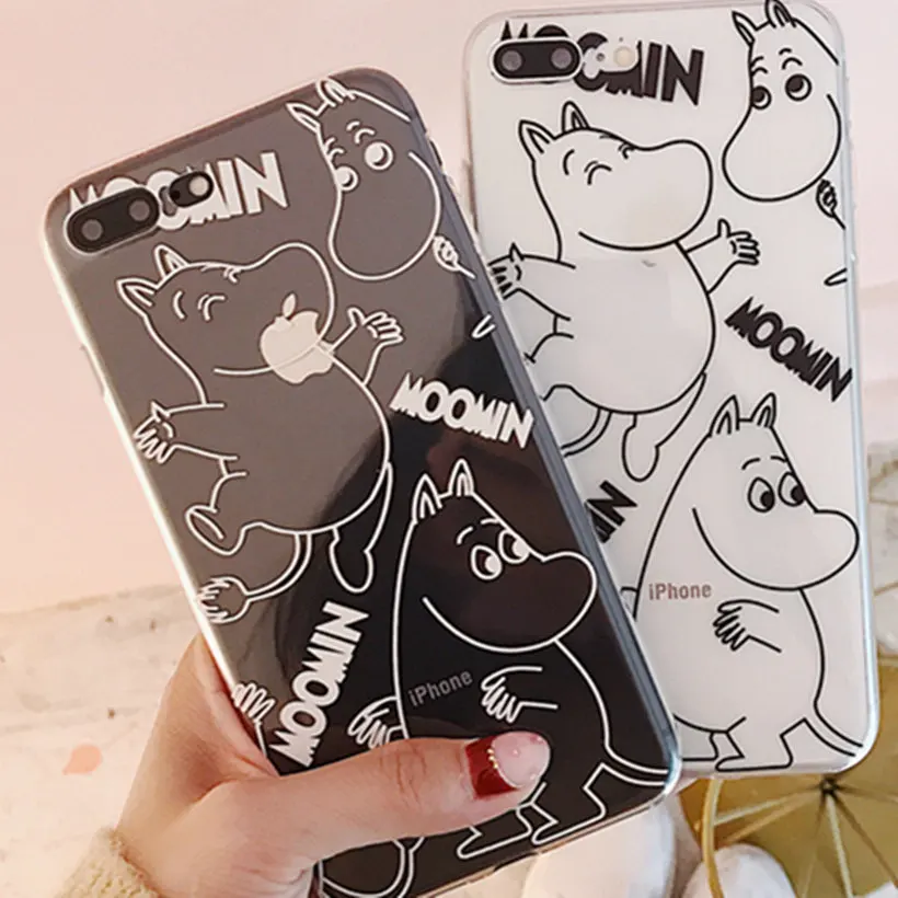 Роскошный прозрачный мультяшный Бегемот чехол для iPhone X 6 S 7 8 Plus чехлы Мягкий