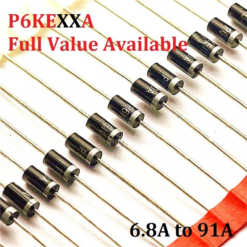 Диод для телевизоров P6KE6.8A P6KE6A8 P6KE10A P6KE12A P6KE13A P6KE15A P6KE16A P6KE18A P6KE24A 6.8A/10A/12A/13A/15A/16A/18A/24A 20